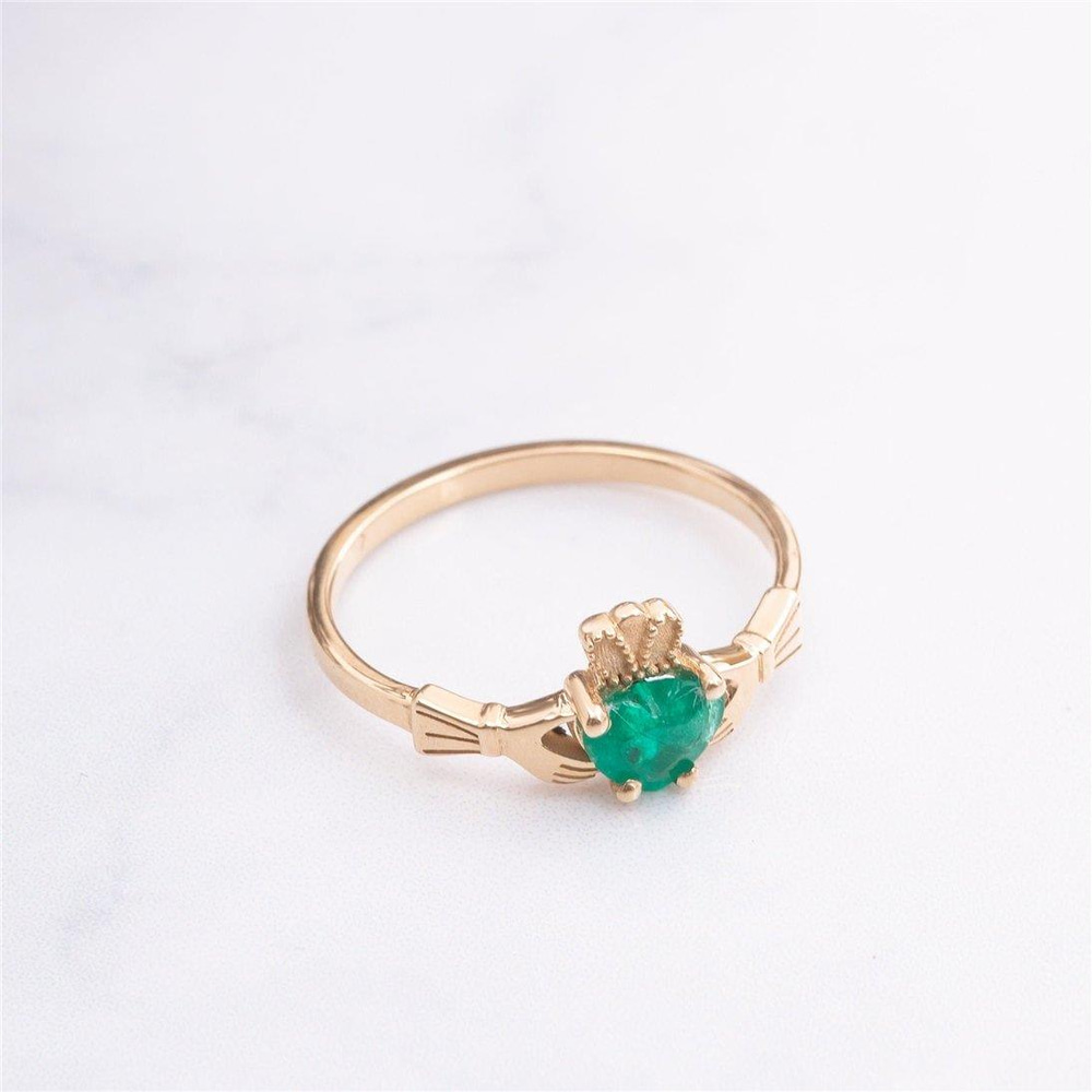 Altın Taşlı Claddagh Yüzük - Goldstore