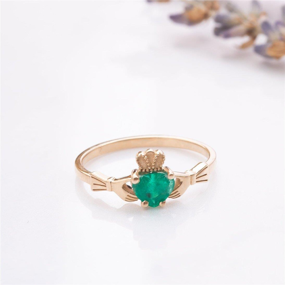 Altın Taşlı Claddagh Yüzük - Goldstore