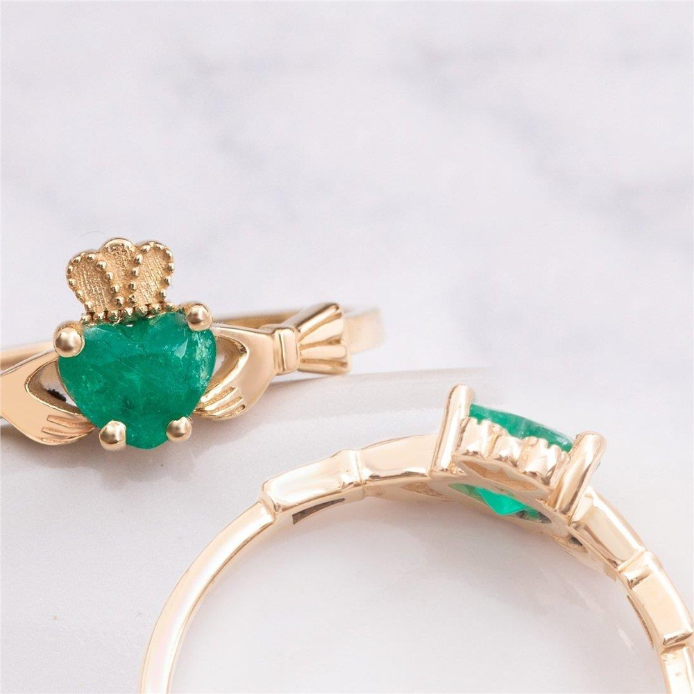 Altın Taşlı Claddagh Yüzük - Goldstore