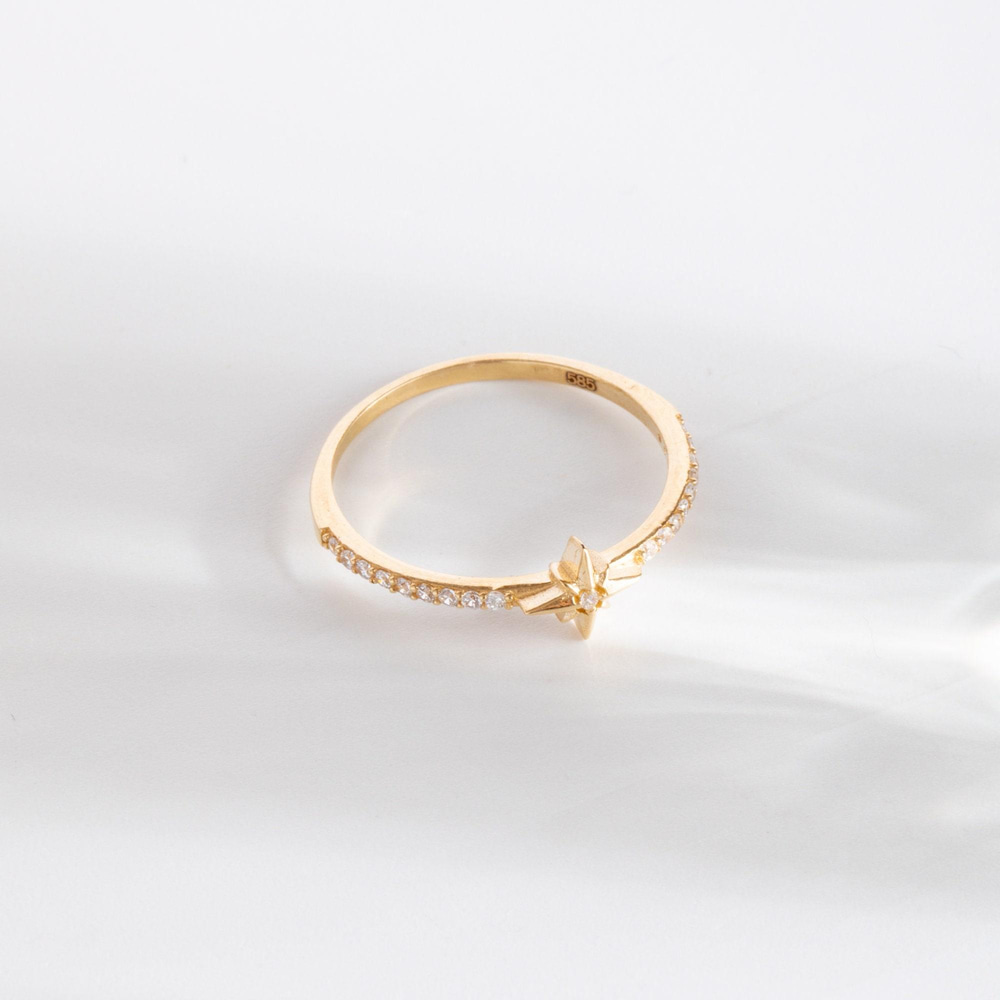Altın Taşlı Kuzey Yıldızı Yüzük - Goldstore