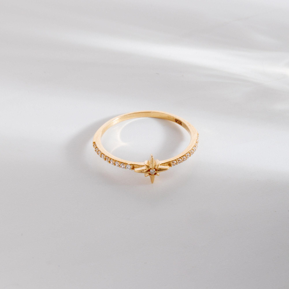 Altın Taşlı Kuzey Yıldızı Yüzük - Goldstore