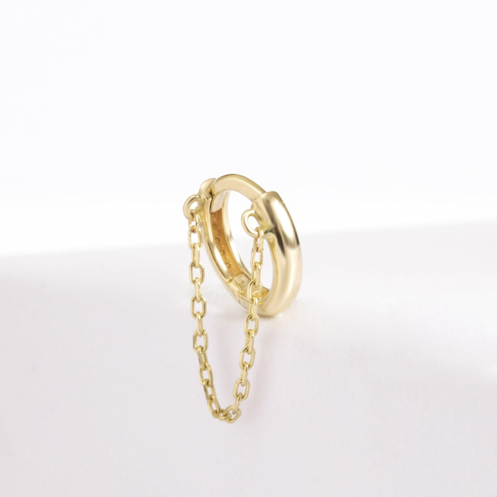 Altın Tek Zincir Sallantılı Halka Küpe - Goldstore
