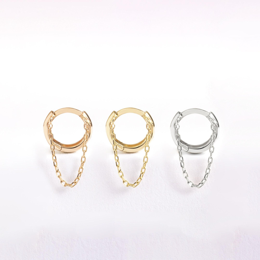 Altın Tek Zincir Sallantılı Halka Küpe - Goldstore