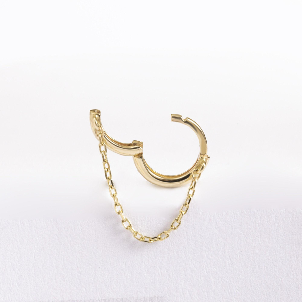 Altın Tek Zincir Sallantılı Halka Küpe - Goldstore