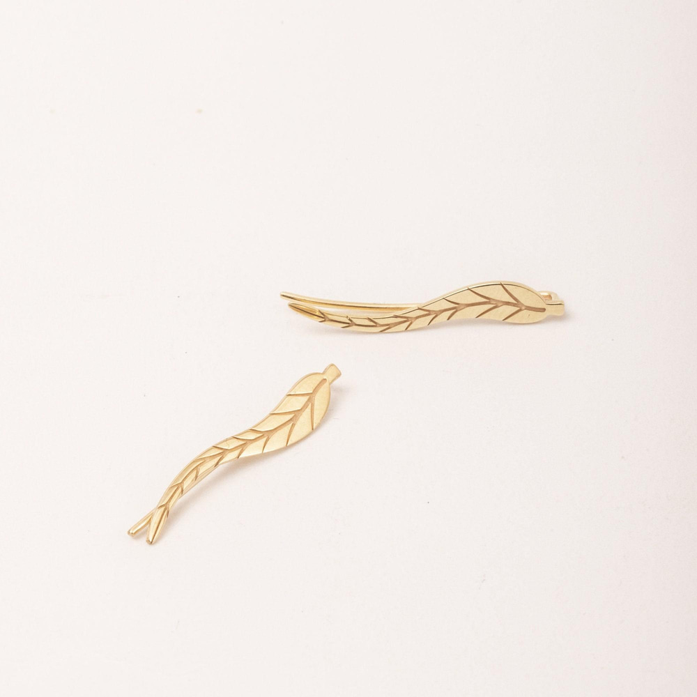 Altın Tüy Climber Küpe - Goldstore
