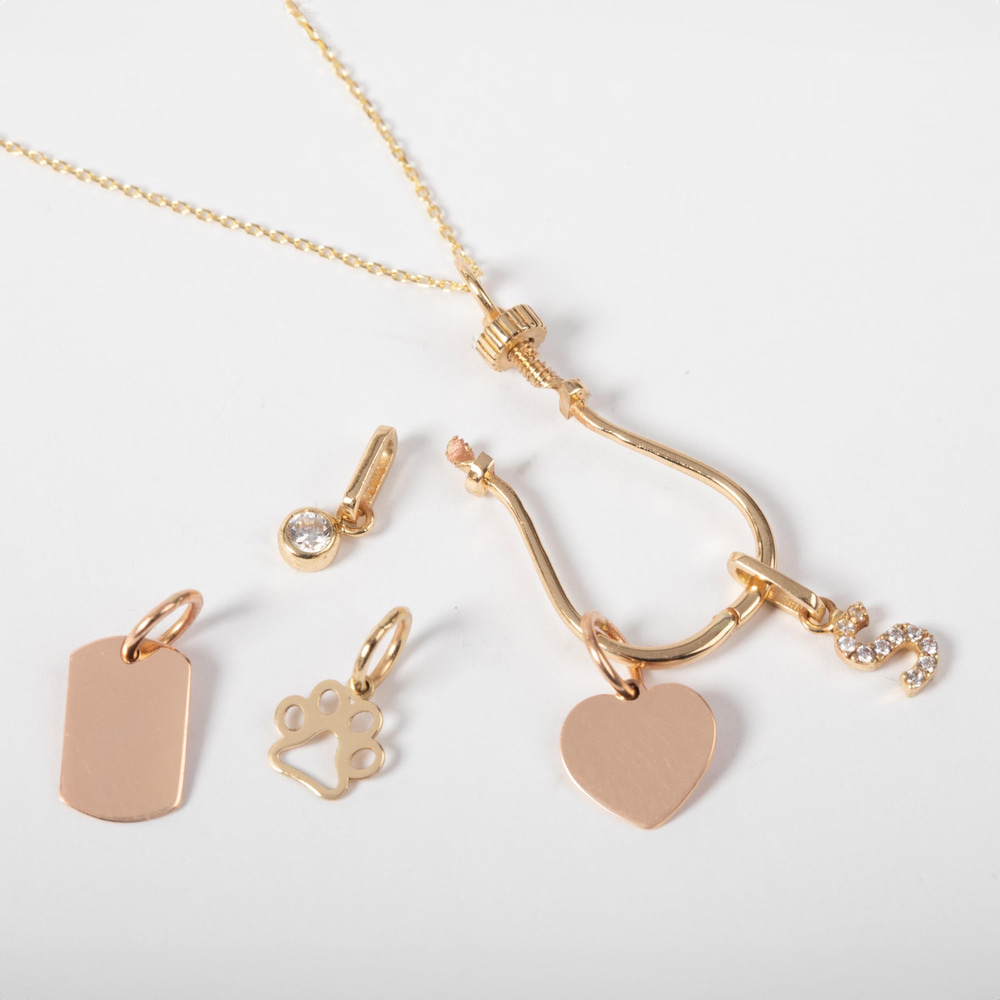 Altın U-Link Charm Holder Kolye Aparatı - Goldstore