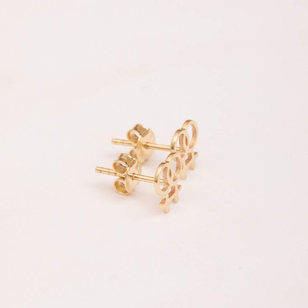 Altın Venüs Sembolü Küpe - Goldstore