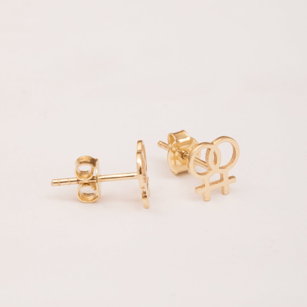 Altın Venüs Sembolü Küpe - Goldstore