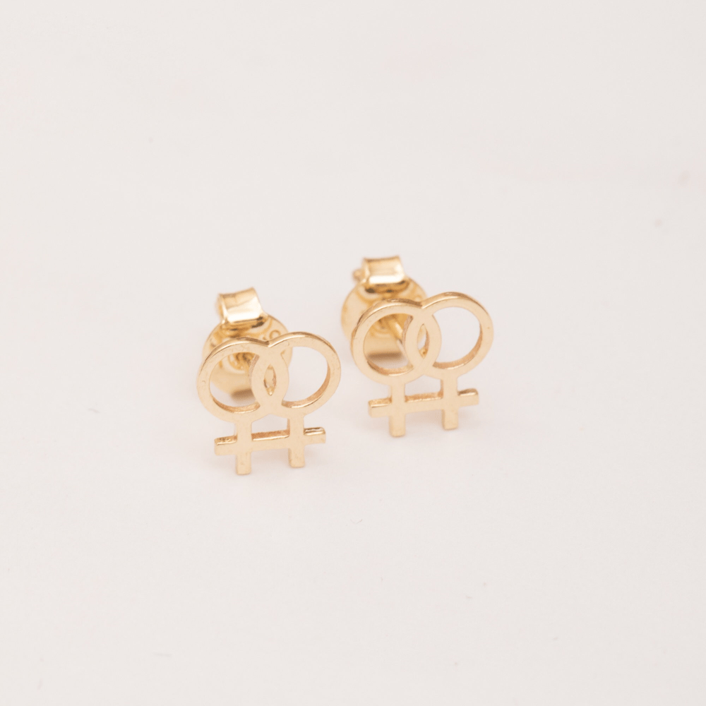 Altın Venüs Sembolü Küpe - Goldstore