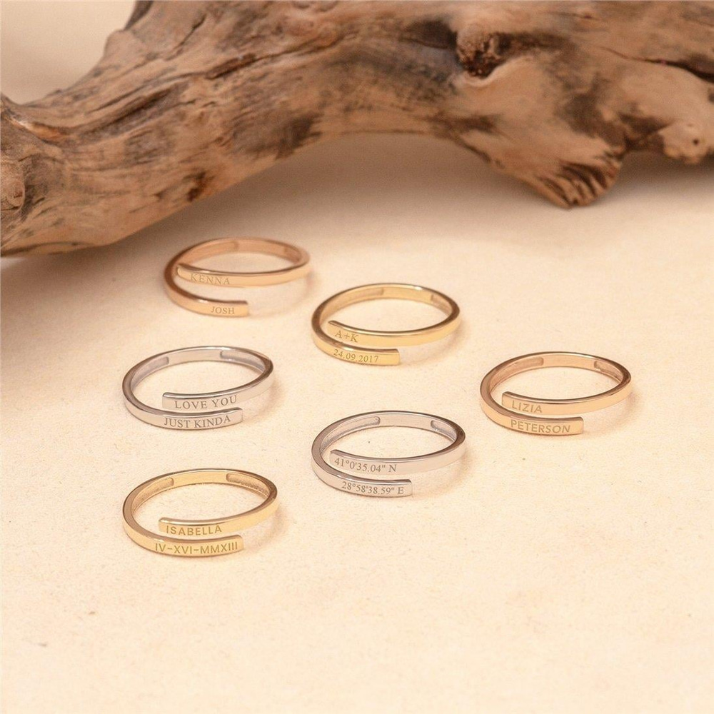 Altın Wrap İsim Yüzük - Goldstore