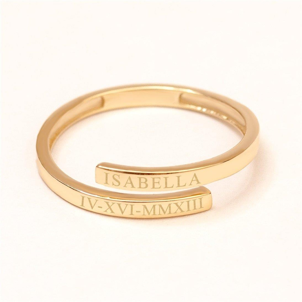 Altın Wrap İsim Yüzük - Goldstore