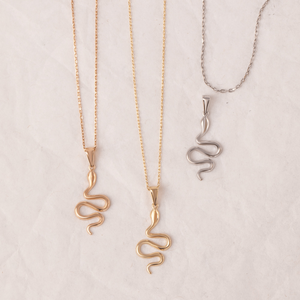 Altın Yılan Figürlü Kolye - Goldstore