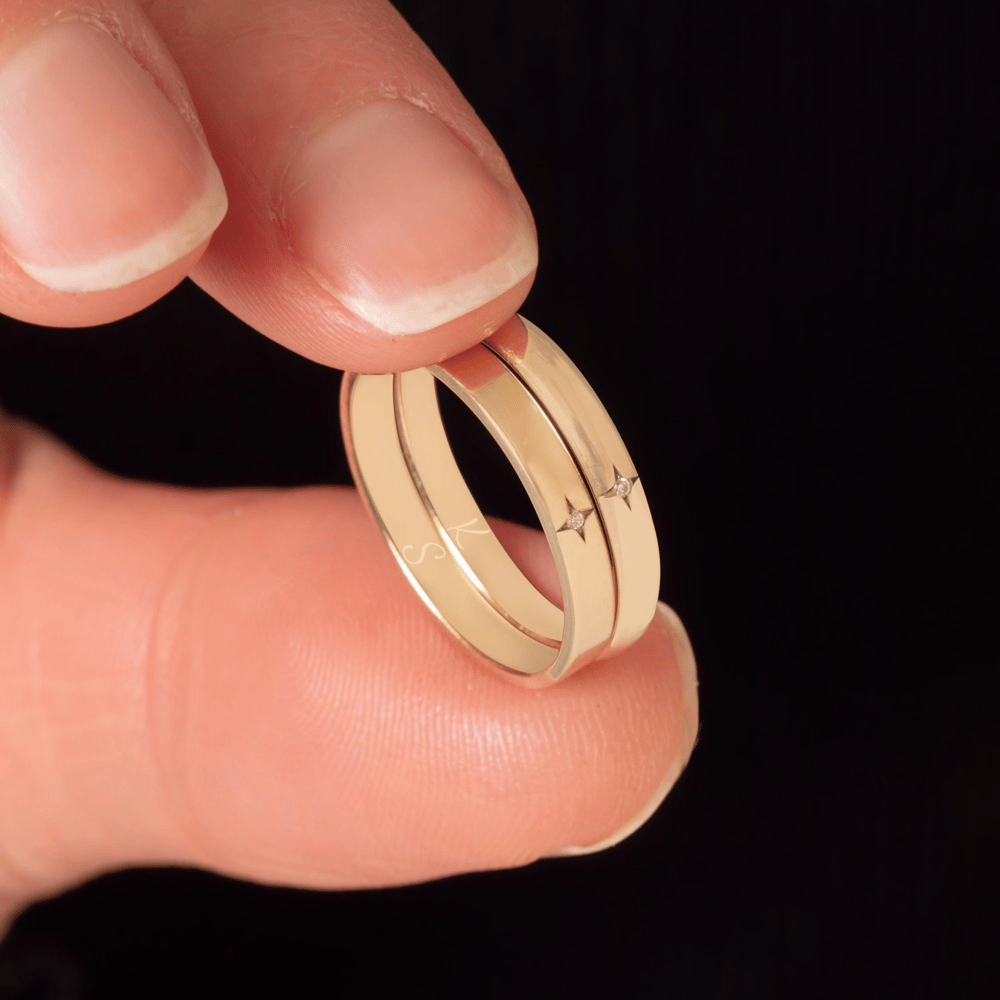 Altın Yıldız Detaylı Pırlantalı Yüzük - Goldstore