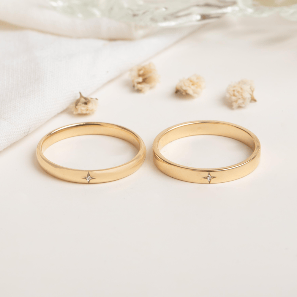 Altın Yıldız Detaylı Pırlantalı Yüzük - Goldstore
