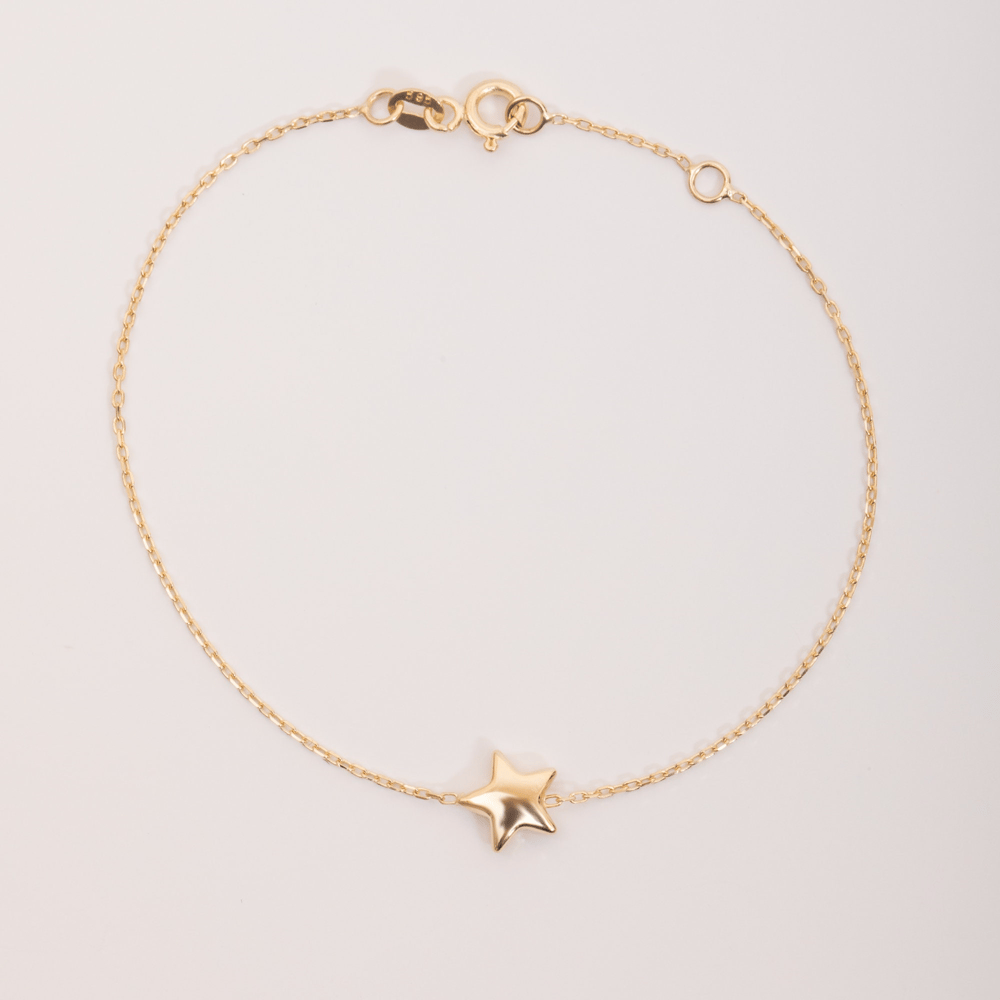Altın Yıldız Figürlü Kişiye Özel Bileklik - Goldstore