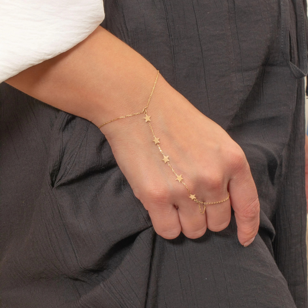 Altın Yıldız Figürlü Şahmeran Bileklik - Goldstore