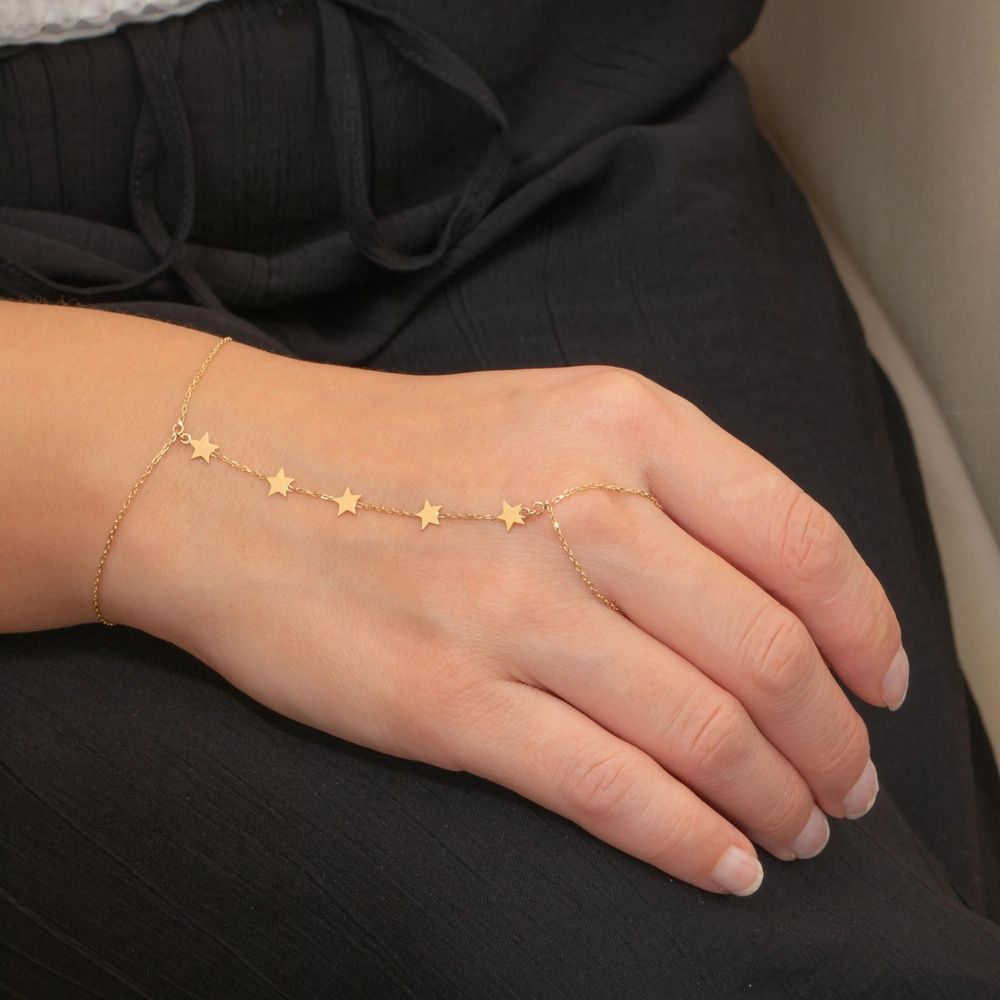 Altın Yıldız Figürlü Şahmeran Bileklik - Goldstore