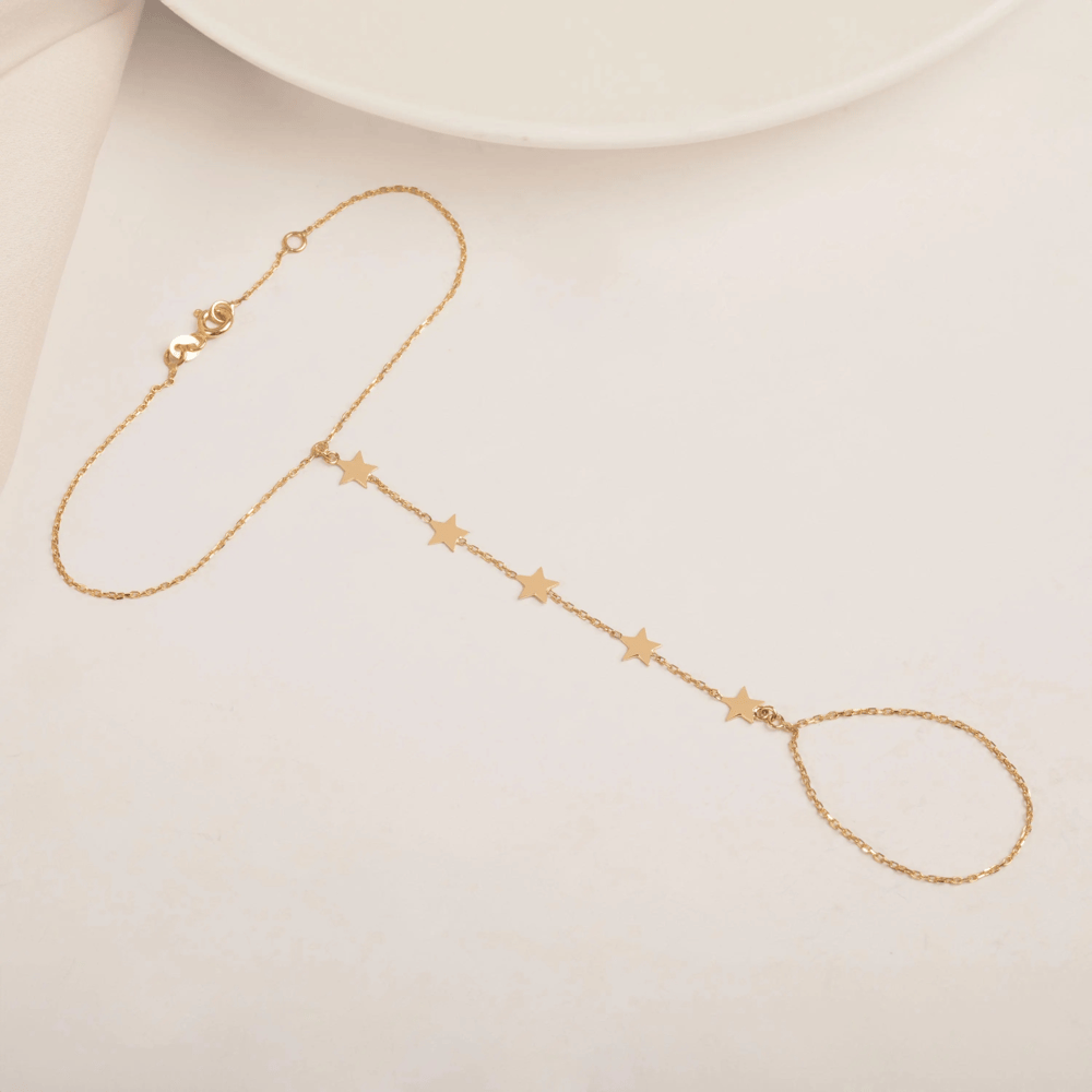 Altın Yıldız Figürlü Şahmeran Bileklik - Goldstore