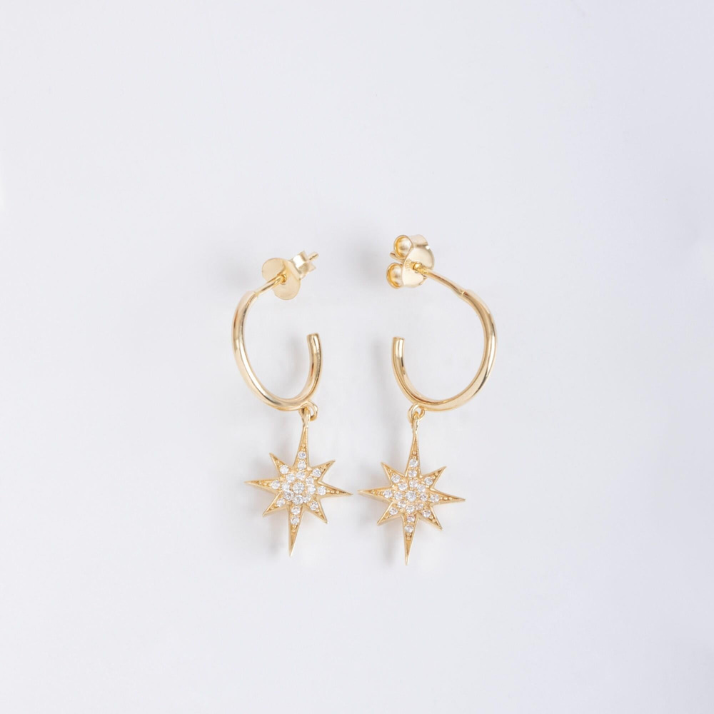 Altın Yıldız Halka Küpe - Goldstore