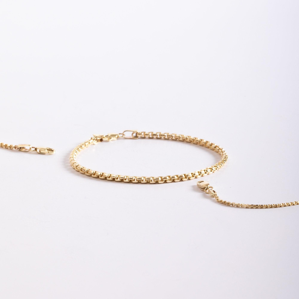 Altın Yuvarlak Küp Zincir Bileklik - Goldstore