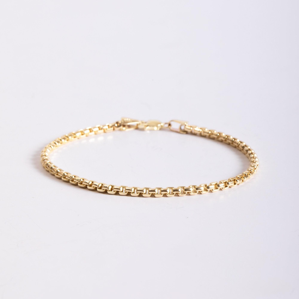 Altın Yuvarlak Küp Zincir Bileklik - Goldstore