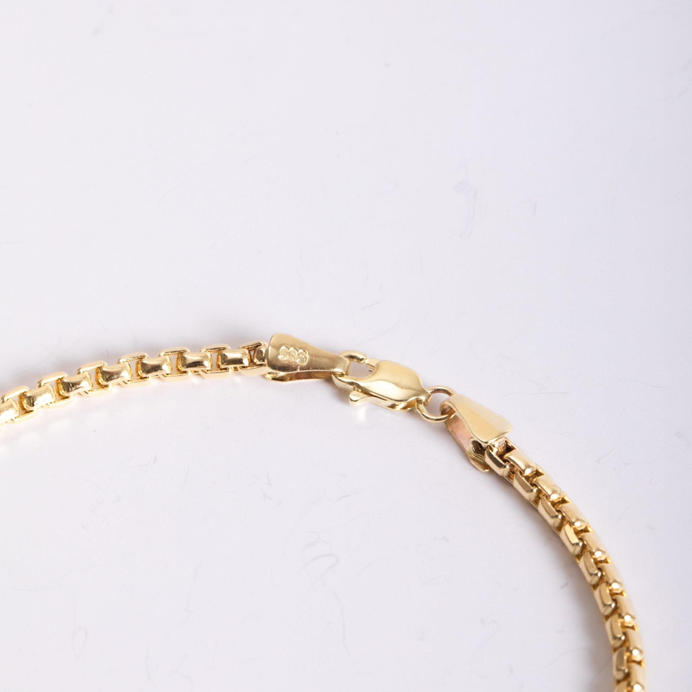 Altın Yuvarlak Küp Zincir Bileklik - Goldstore
