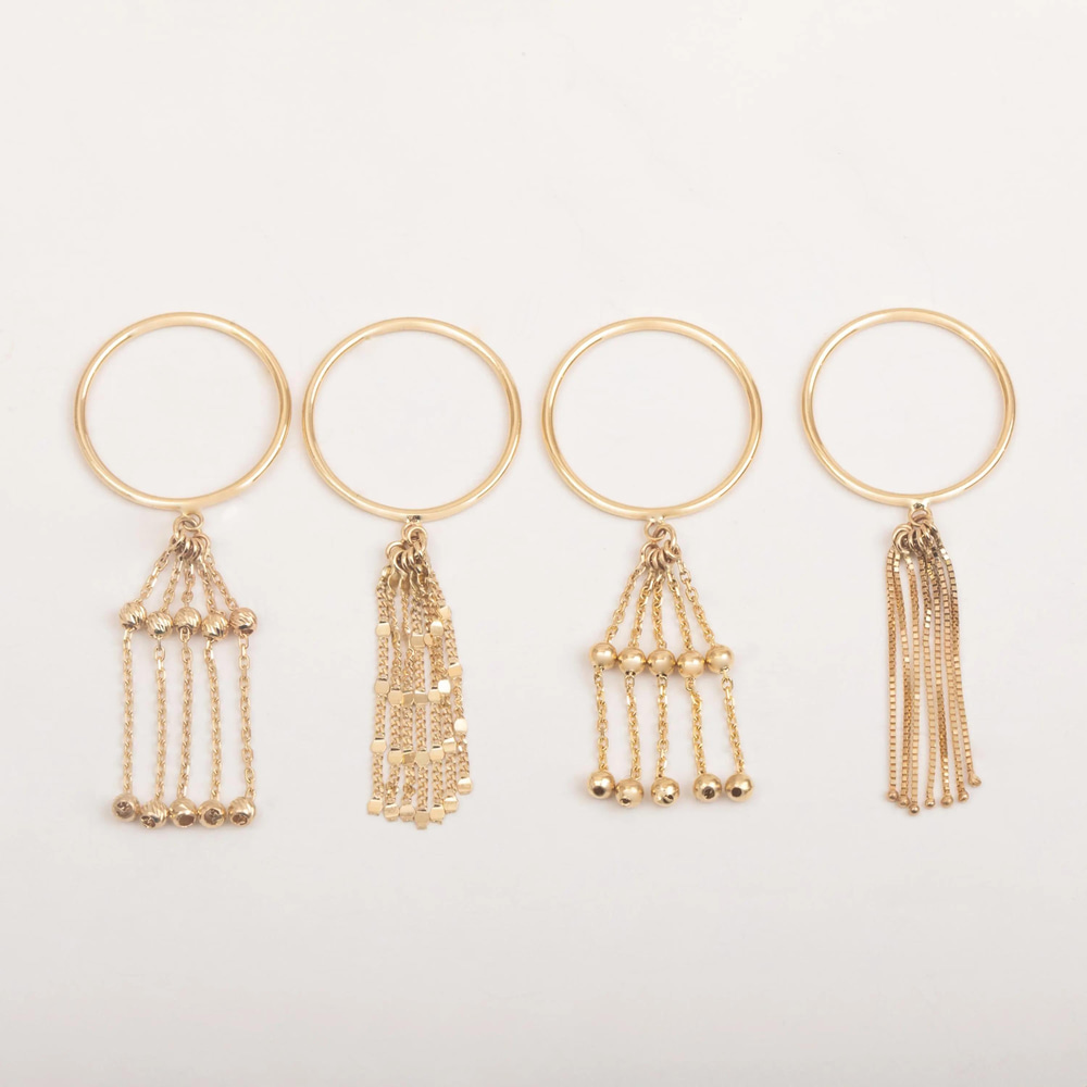 Altın Zincirli Tasarım Yüzük - Goldstore