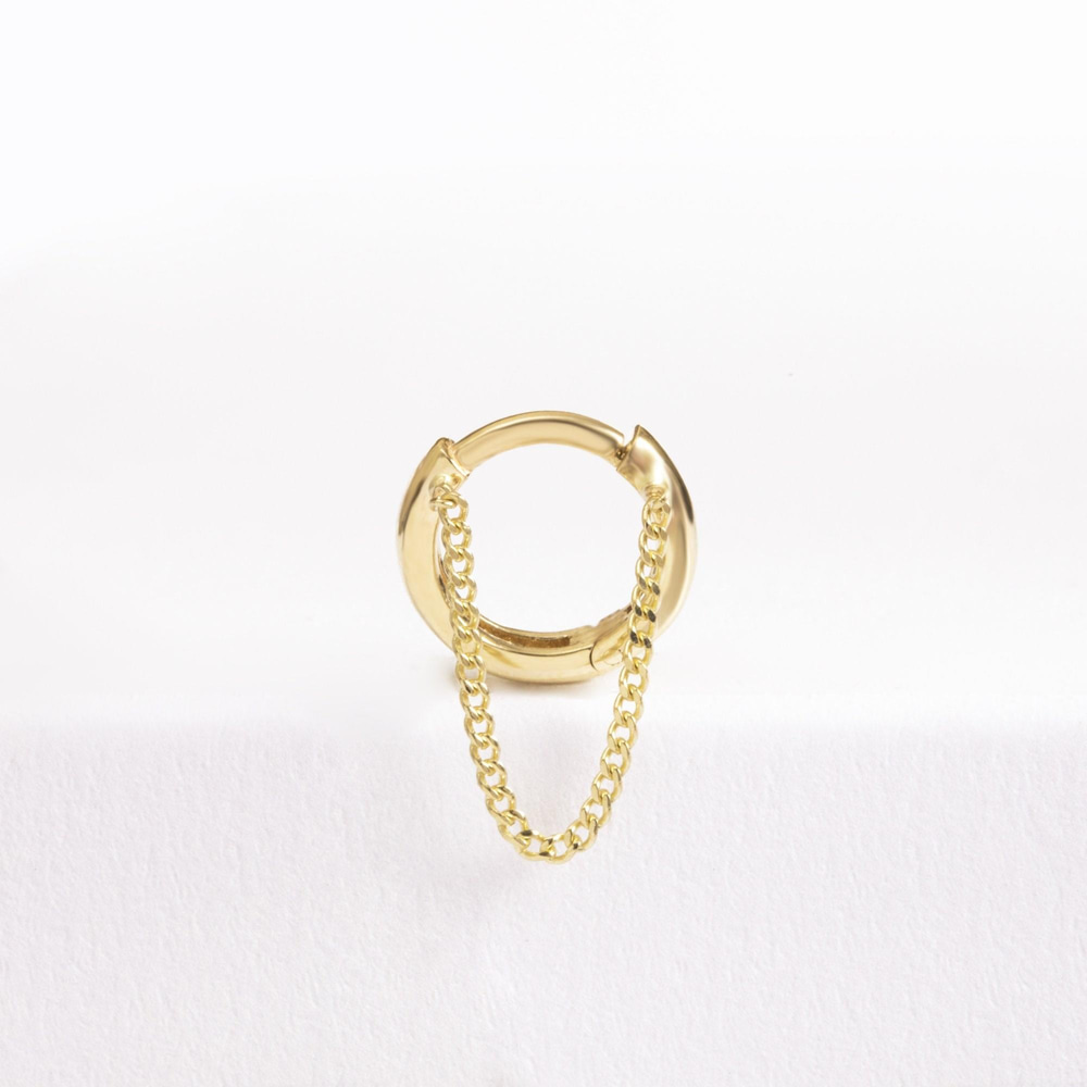 Altın Zincirli Tek Halka Küpe - Goldstore