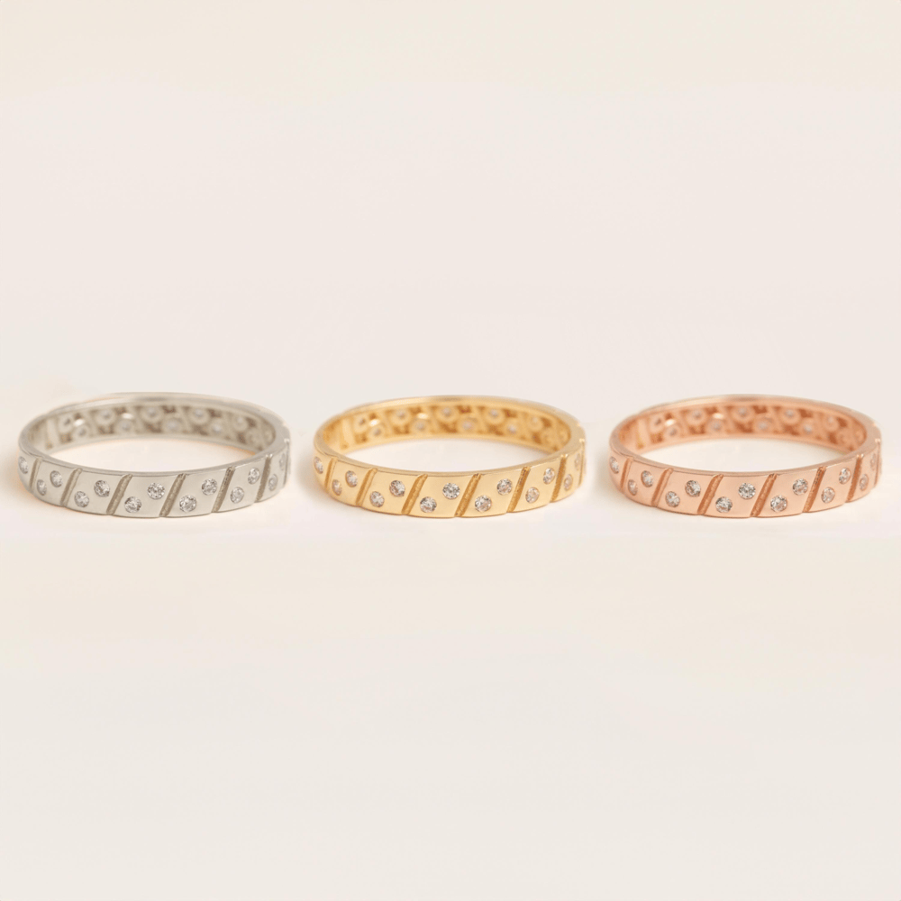 Altın Zirkon Taşlı Geometrik Yüzük - Goldstore