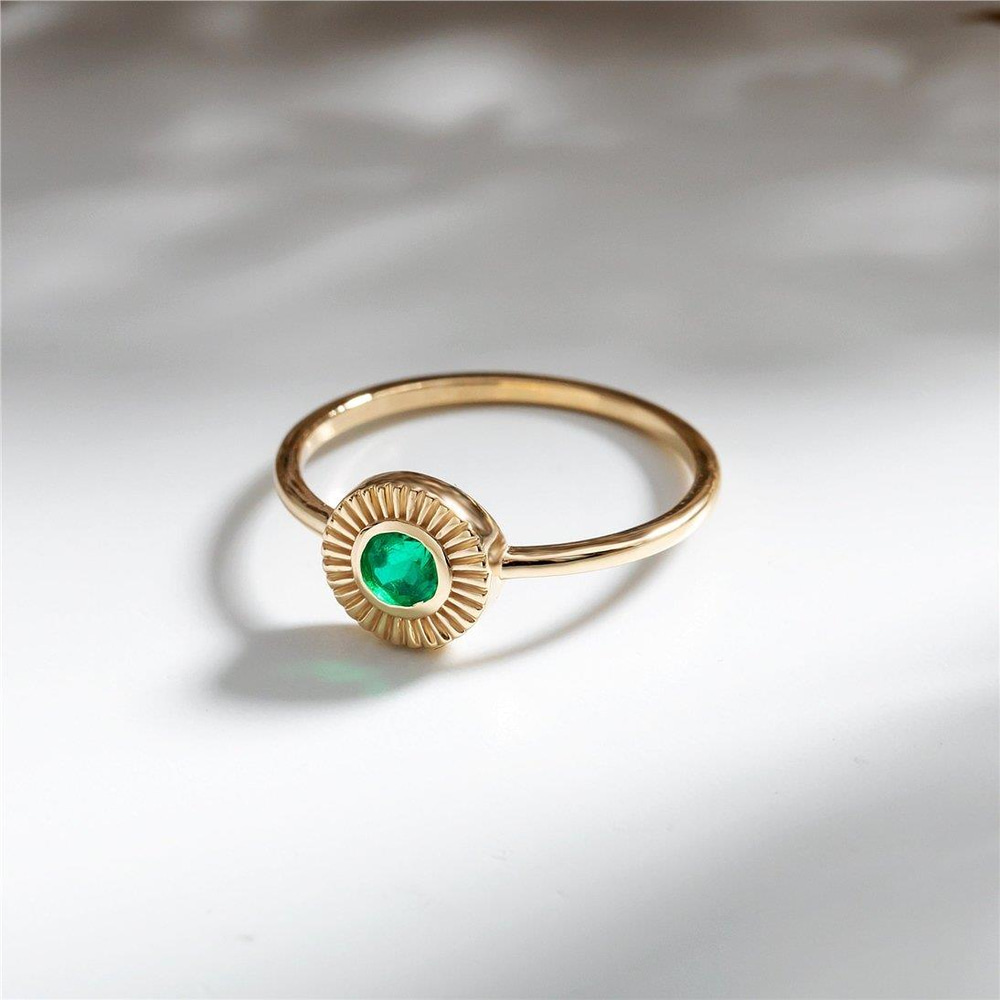 Altın Zümrüt Taşlı Yüzük - Goldstore