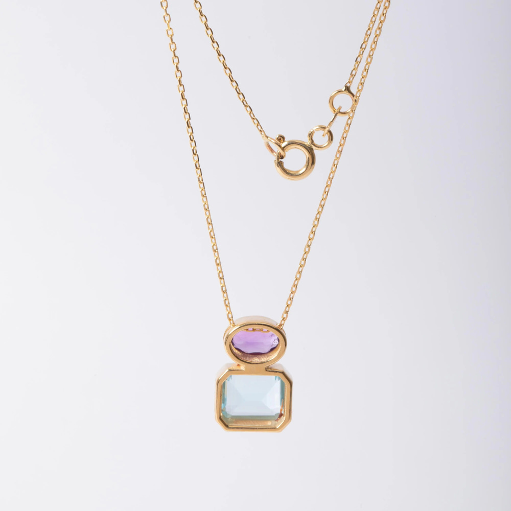 Ametist ve Topaz Altın Kolye - Goldstore