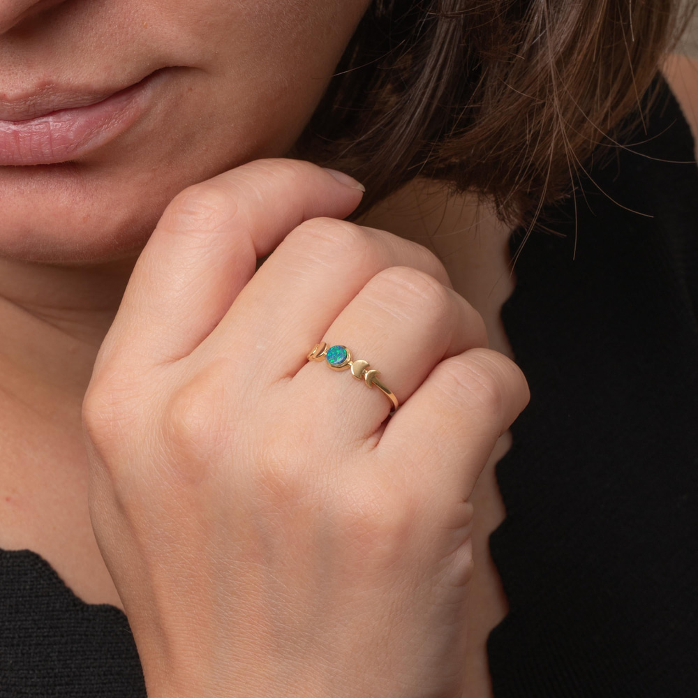 Ay Işığı Opal Altın Yüzük - Goldstore