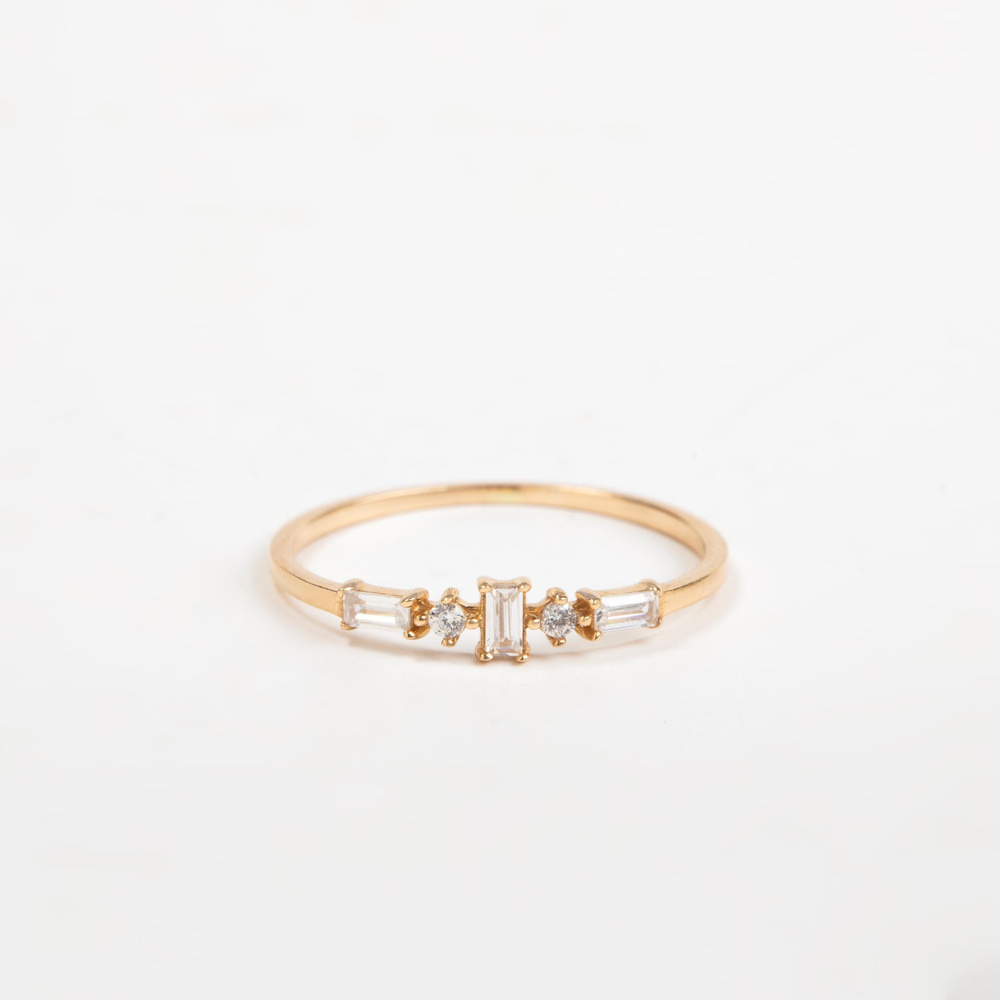 Baget Kesim Taşlı Altın Yüzük - Goldstore