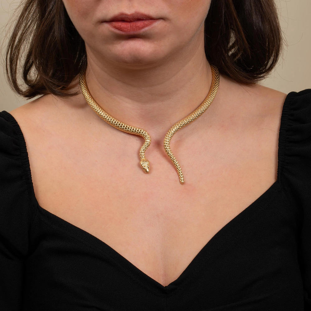 Zümrüt Gözlü Yılan Altın Kolye - Goldstore