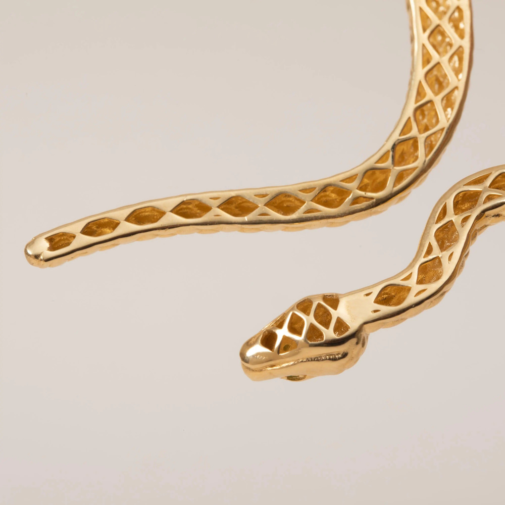Zümrüt Gözlü Yılan Altın Kolye - Goldstore