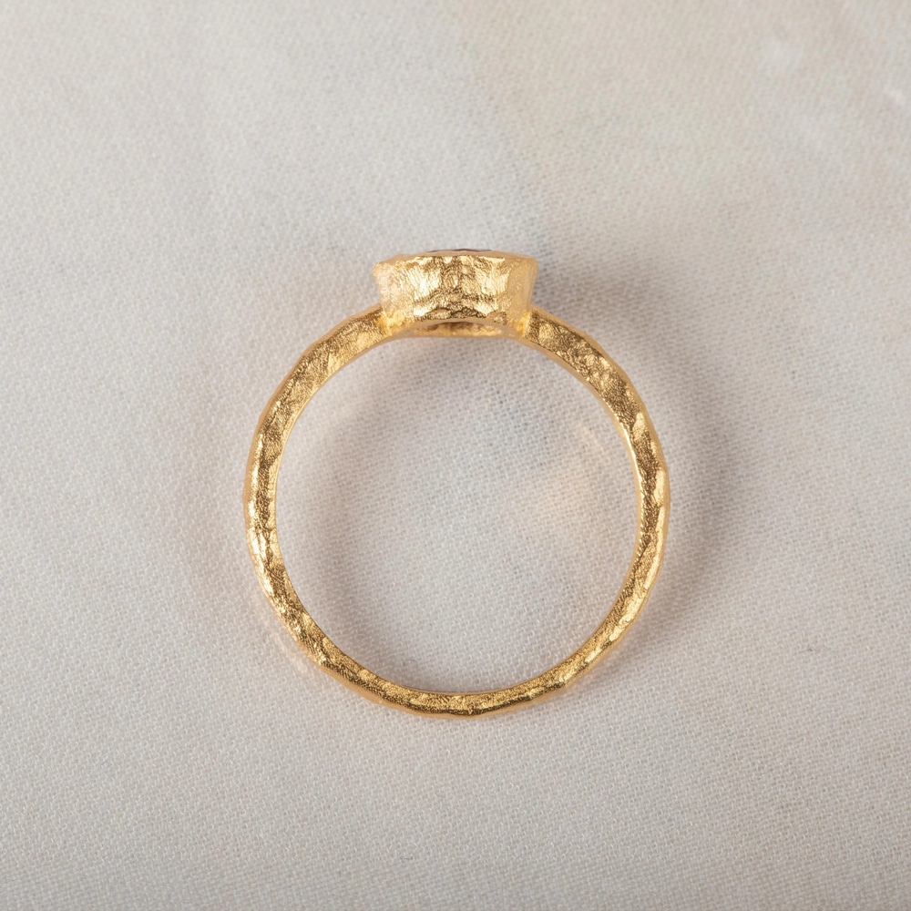 Garnet Damlası Altın Yüzük - Goldstore