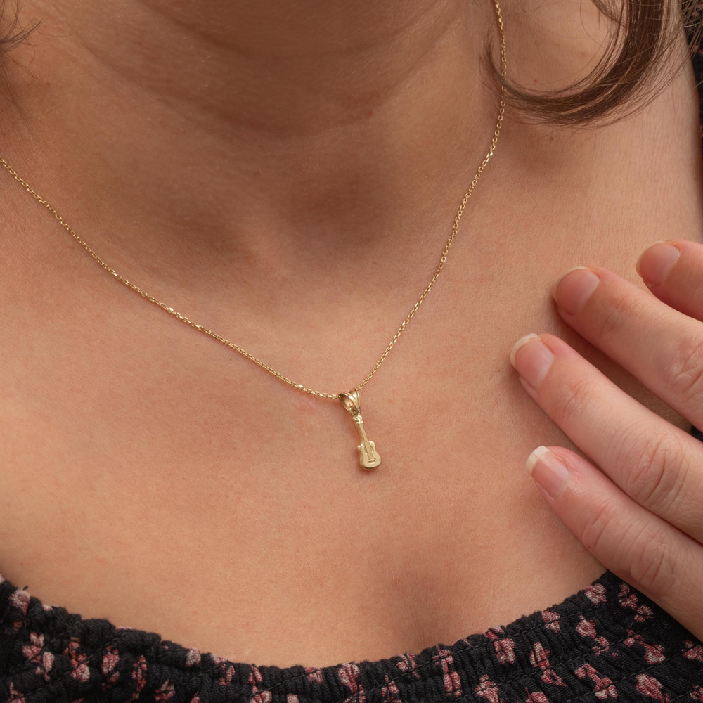 Gitar Figürlü Altın Kolye - Goldstore