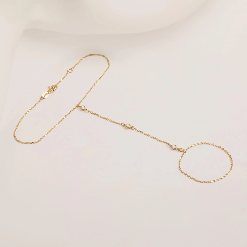 Altın Bezel Taşlı Şahmeran Bileklik - Goldstore