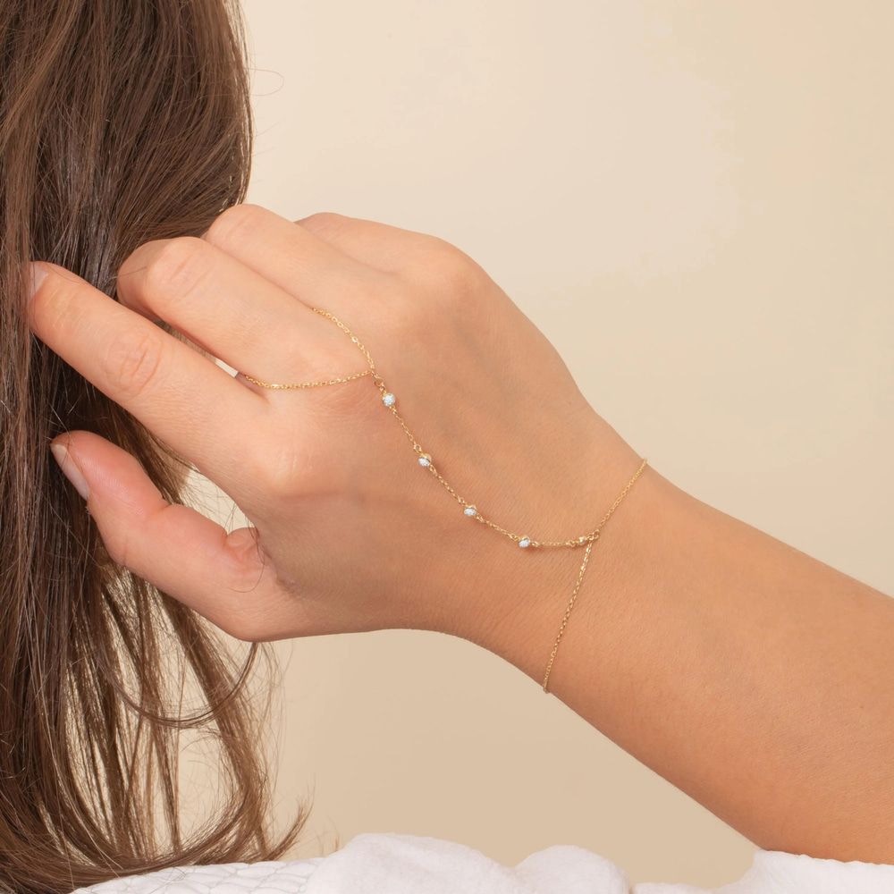 Altın Bezel Taşlı Şahmeran Bileklik - Goldstore
