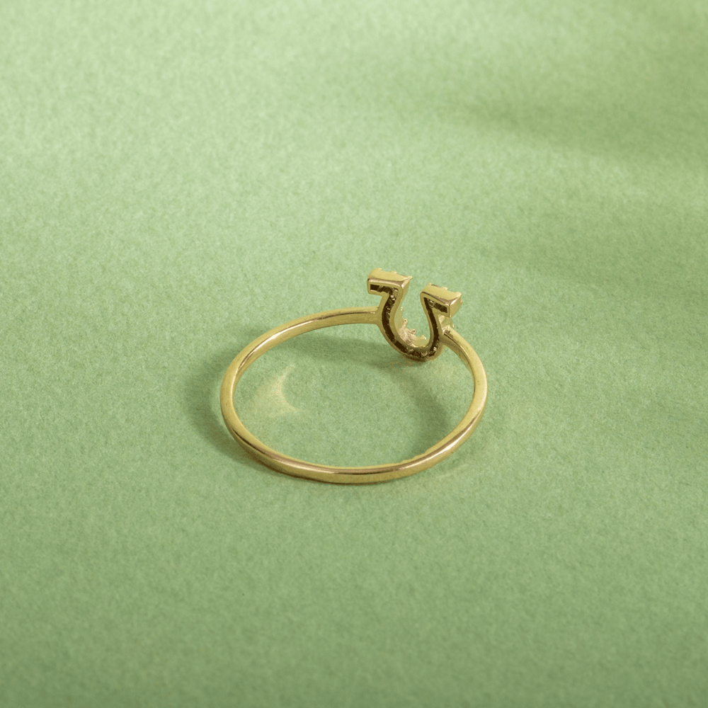 Gold CZ Horseshoe Ring - Goldstore