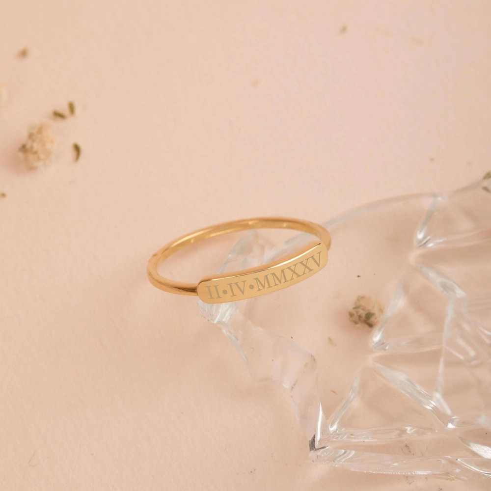 Altın Kişiselleştirilebilir Bar Yüzük - Goldstore