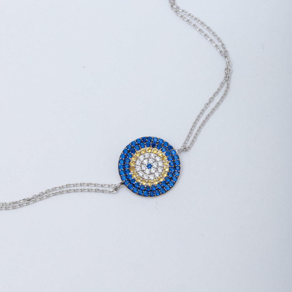 Gold Evil Eye Double Row Bracelet - Goldstore