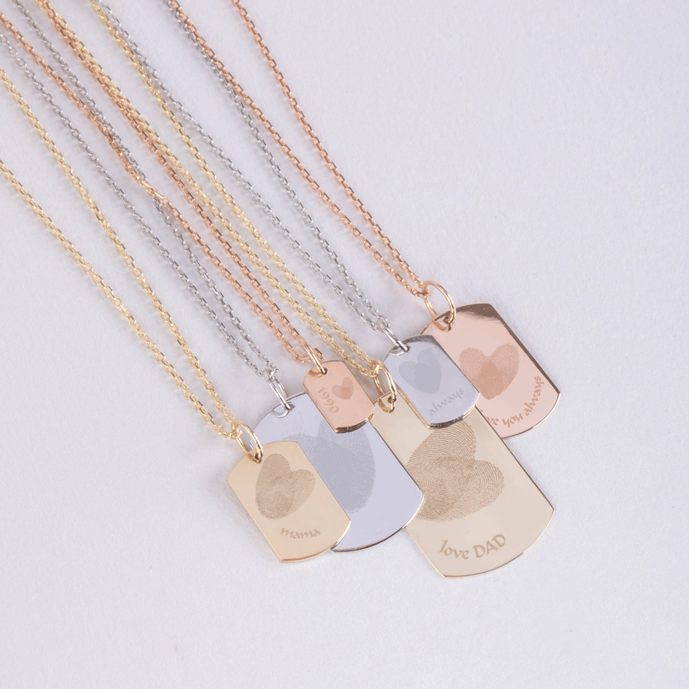 Altın Kalp Parmak İzi İsimli Kolye - Goldstore