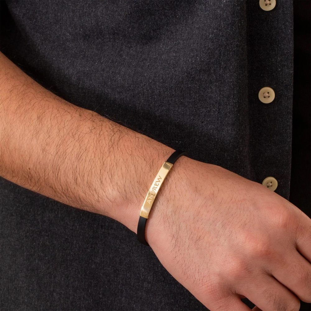 Gold Men's Bar Bracelet - Goldstore