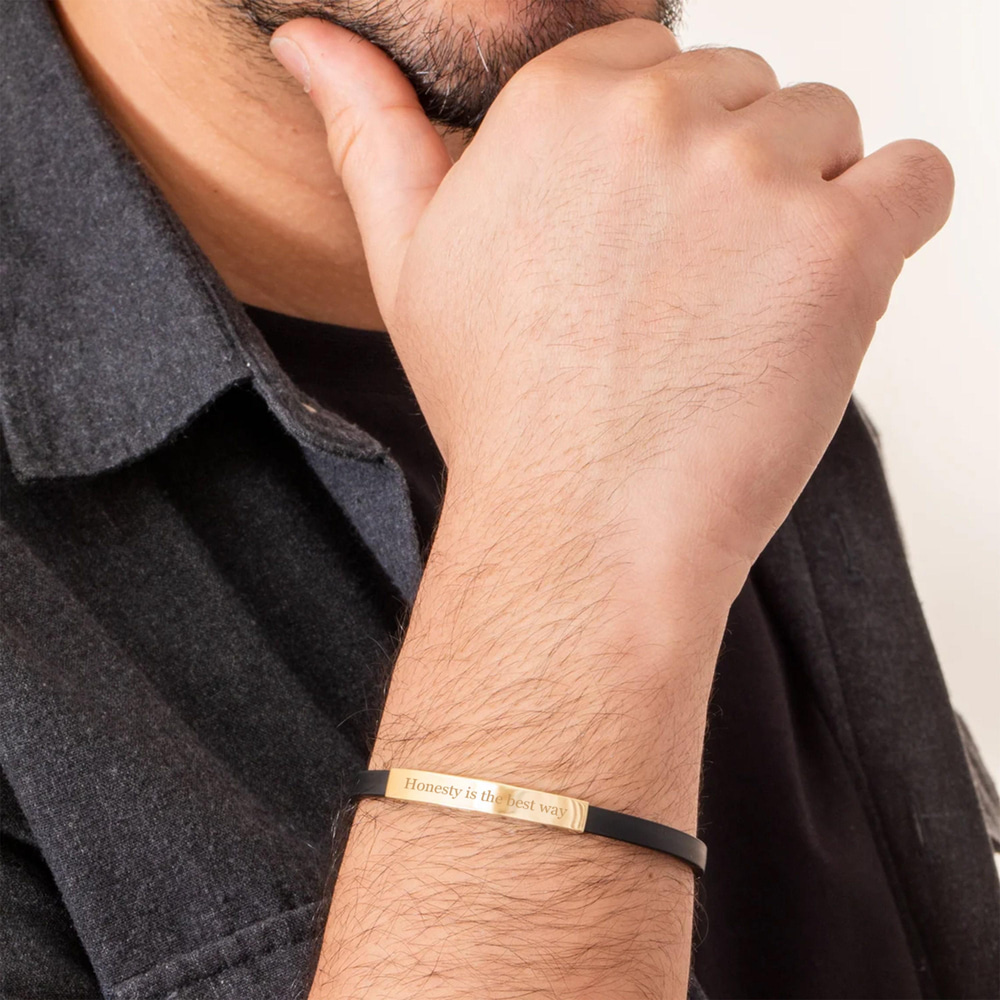 Gold Men's Bar Bracelet - Goldstore