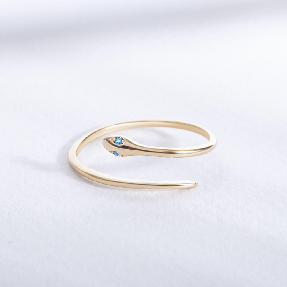 Altın Yılan Figürlü İnce Yüzük - Goldstore