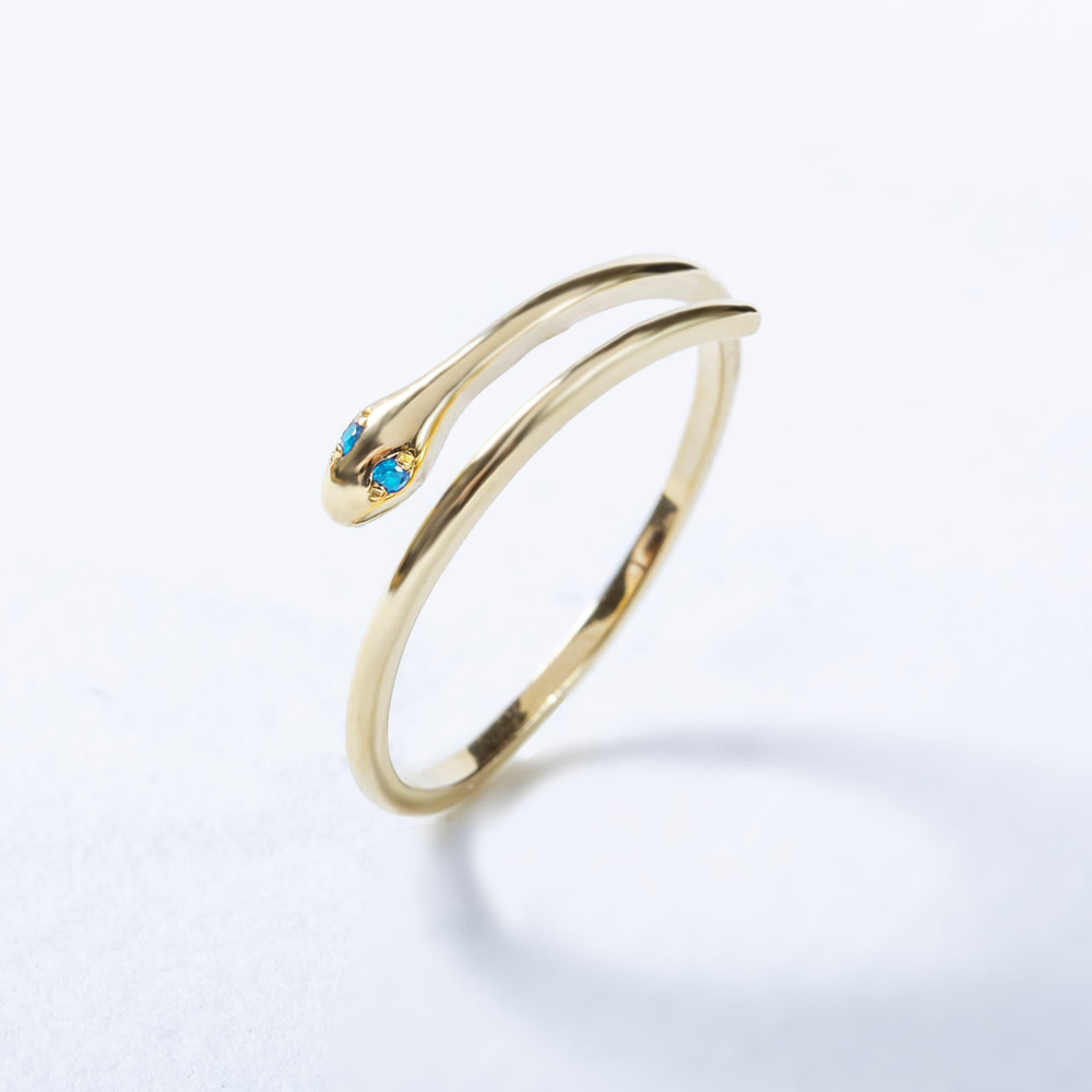 Altın Yılan Figürlü İnce Yüzük - Goldstore