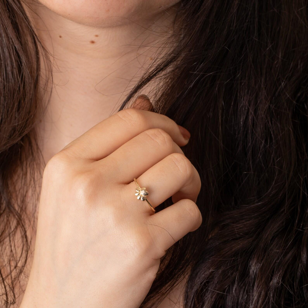 Altın Pati Figürlü Minimal Yüzük - Goldstore