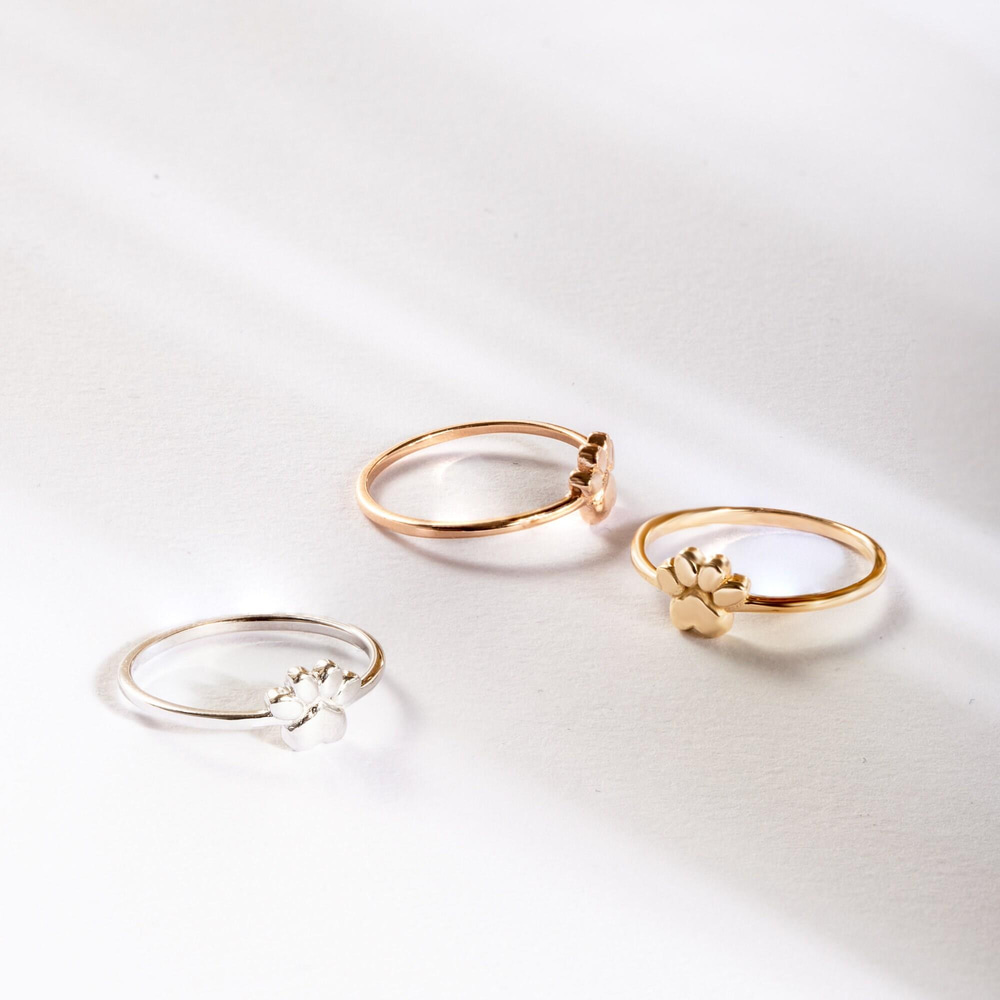 Altın Pati Figürlü Minimal Yüzük - Goldstore