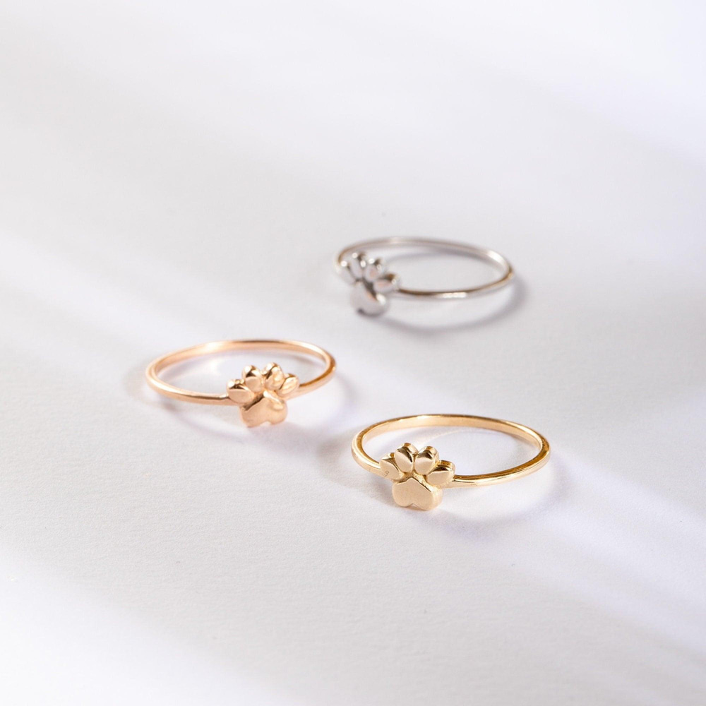 Altın Pati Figürlü Minimal Yüzük - Goldstore
